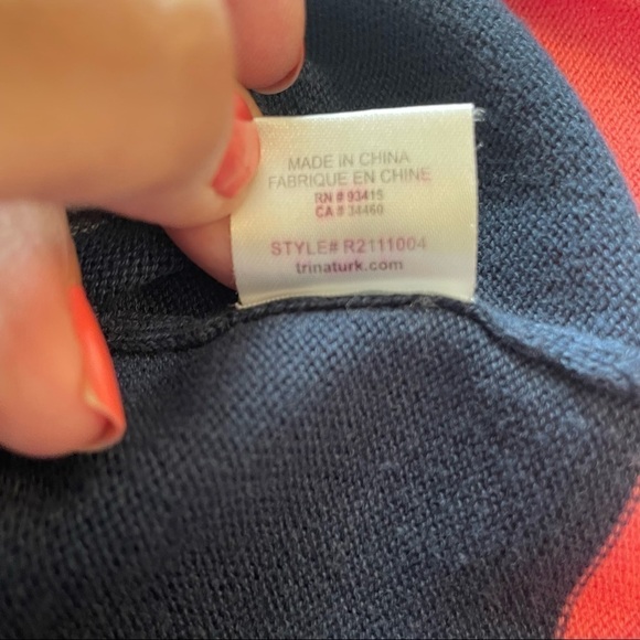 Trina Turk Striped V Neck Drawstring Waist Swim Cover Up Mini Dress Size Small - Picture 8 of 8